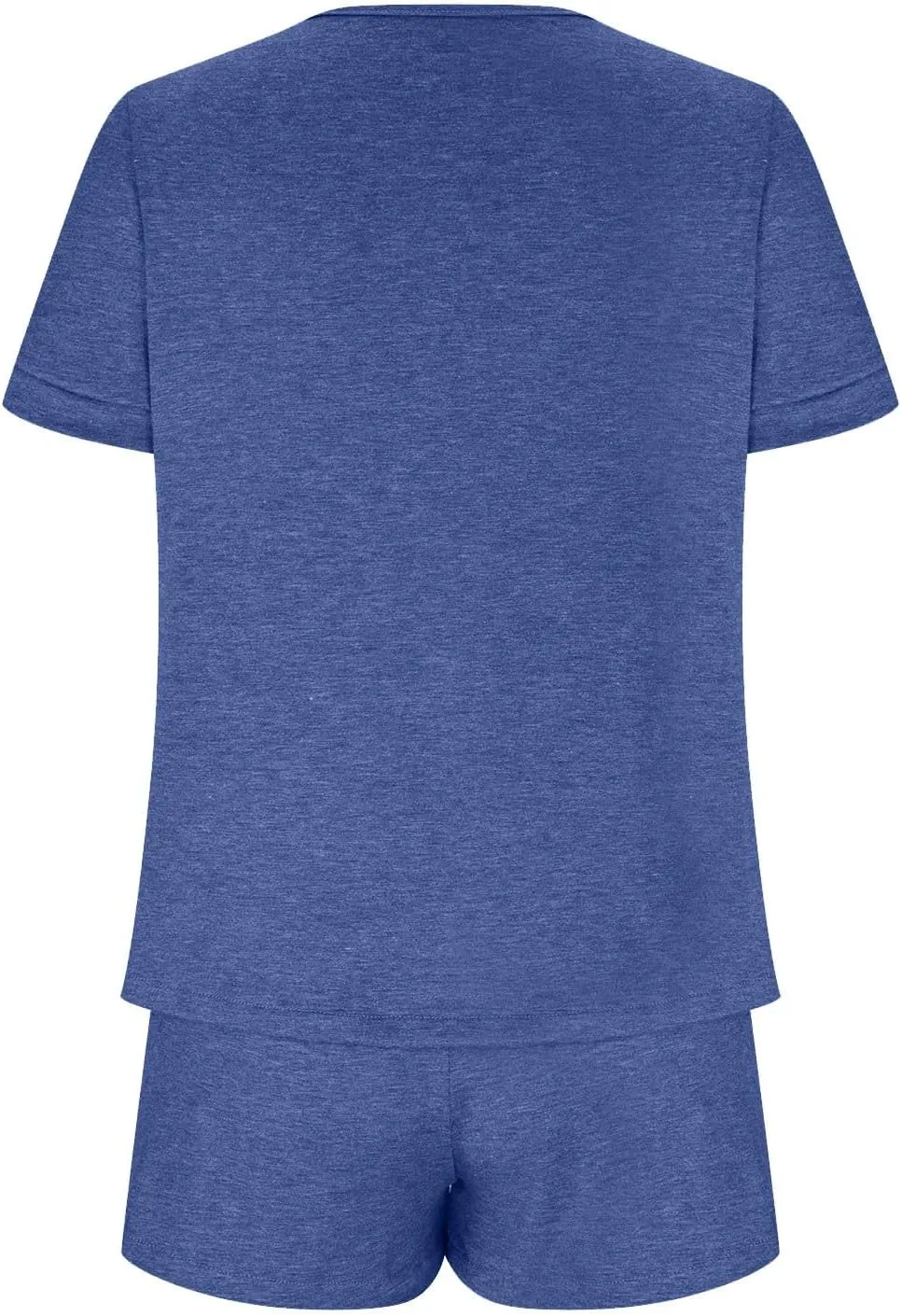 2 Piece Pj Sets For Women Summer Trendy Solid Color V Neck Short Sleeve Top And Shorts Comfy Sleepwear Outfit Loungewear