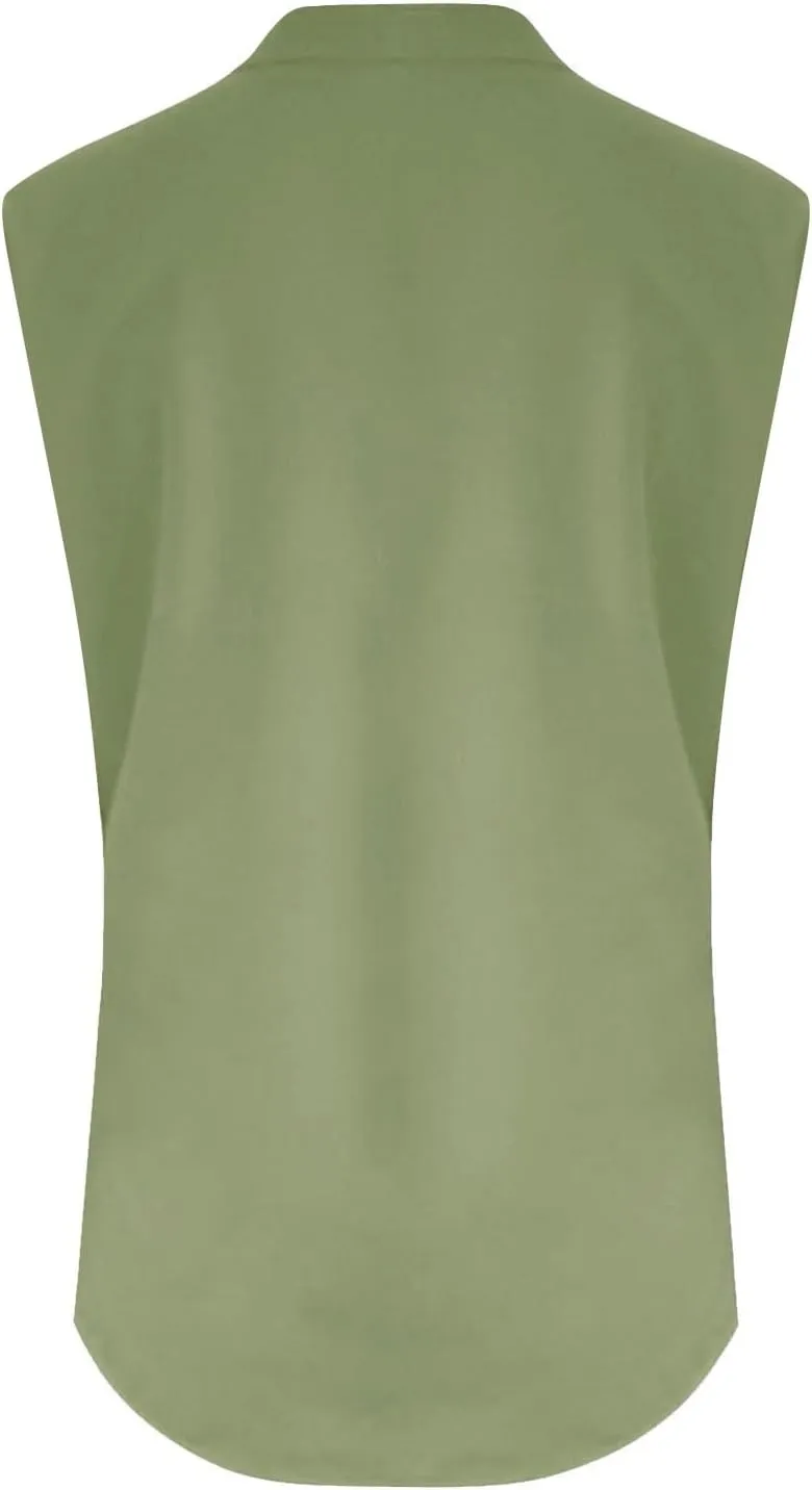 2025 Summer V Neck Button Down Cotton Linen Tank Top for Women Trendy Casual Sleeveless Shirt Beach Vacation Camisole Outfit