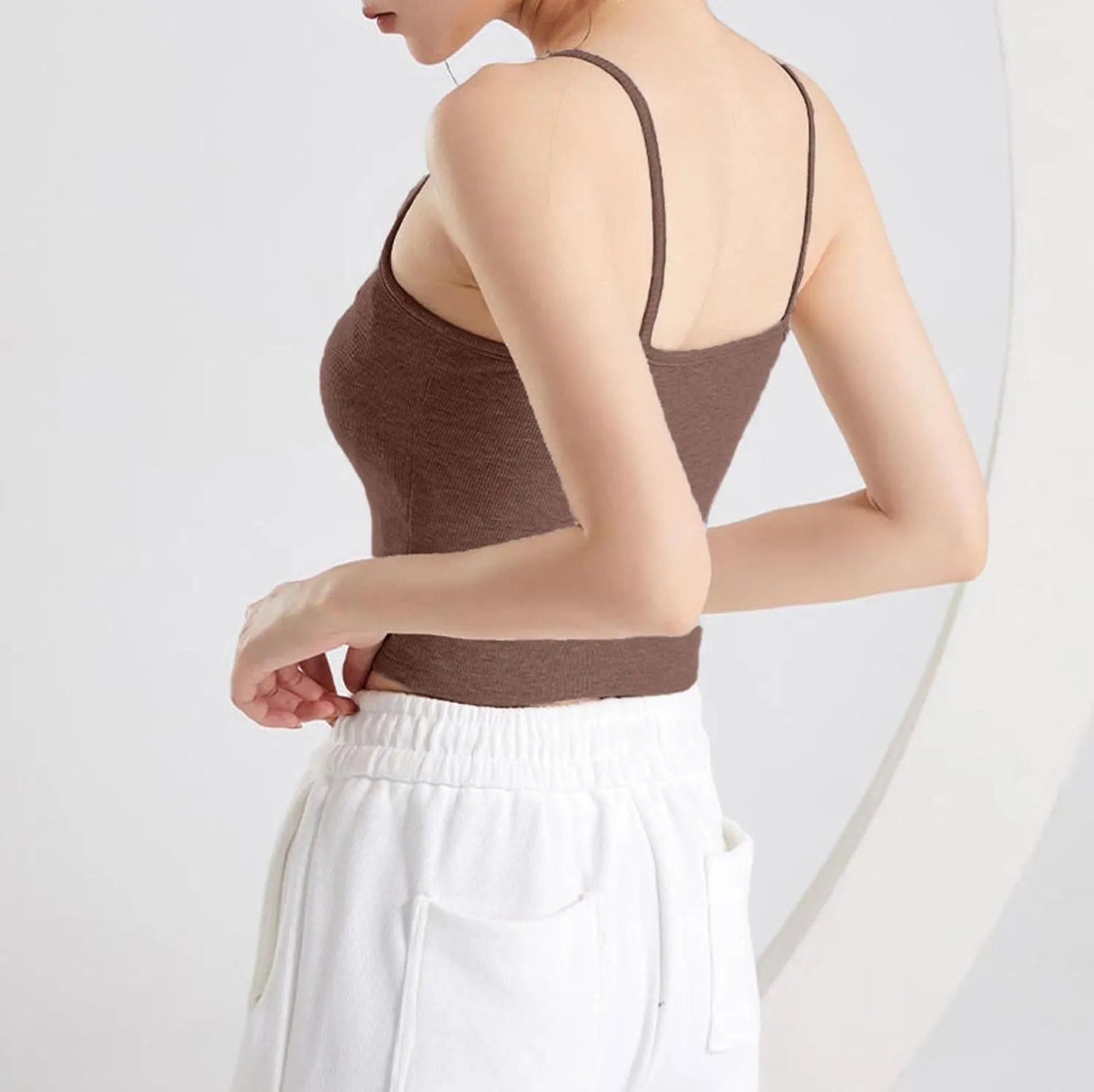2025 Tanks for Women with Built in Bras Front Button Down Lightweight U Neck Soft Smooth Casual Lounge Tank Tops