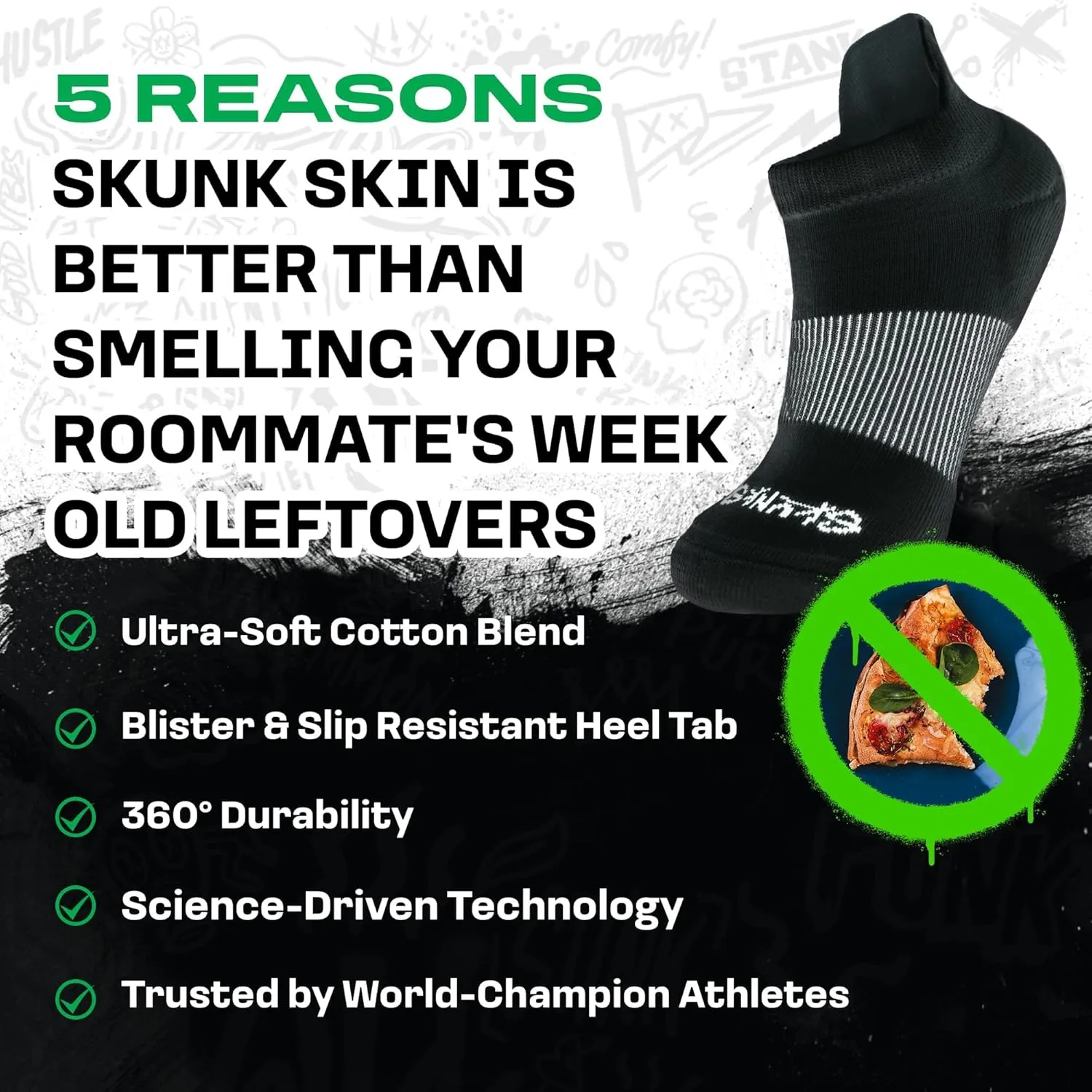 Anti-Odor Ankle Tab Socks – Available in Pack of 1 & Pack of 6 - Breathable Socks for Daily Wear and Training
