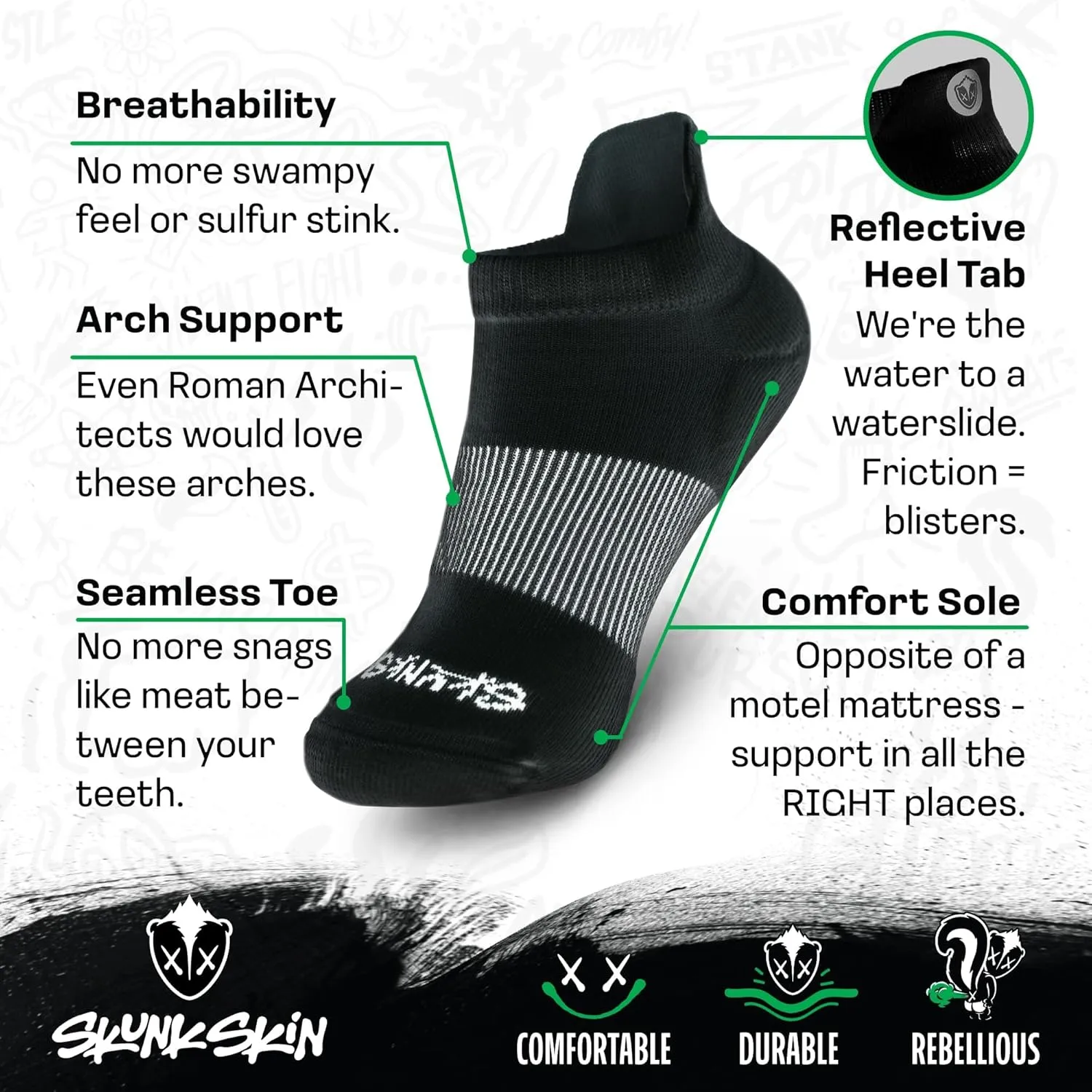 Anti-Odor Ankle Tab Socks – Available in Pack of 1 & Pack of 6 - Breathable Socks for Daily Wear and Training