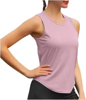 Athletic Tank Tops for Women Quick Dry Workout Shirts Sleeveless Yoga Tops Casual Running Tank Shirts Loose Gym Tees