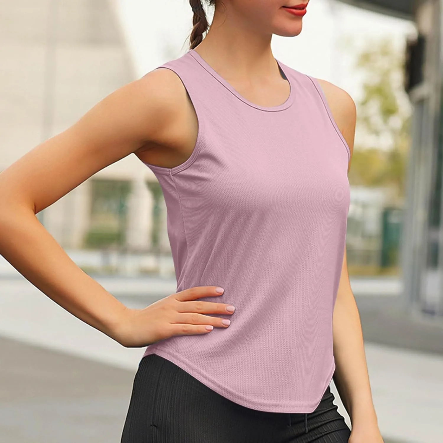 Athletic Tank Tops for Women Quick Dry Workout Shirts Sleeveless Yoga Tops Casual Running Tank Shirts Loose Gym Tees