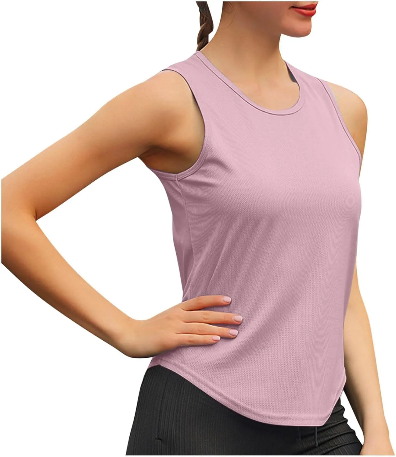 Athletic Tank Tops for Women Quick Dry Workout Shirts Sleeveless Yoga Tops Casual Running Tank Shirts Loose Gym Tees