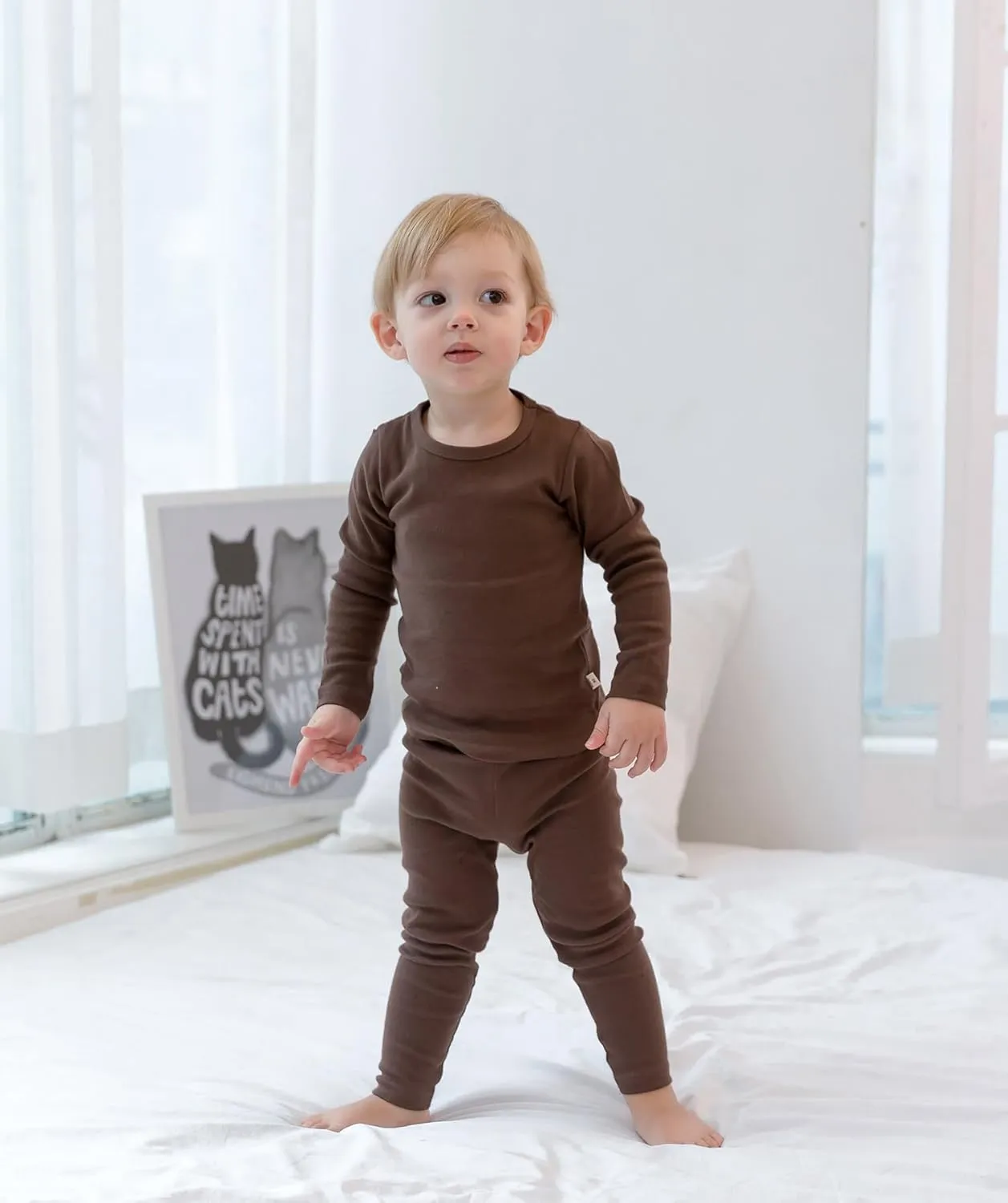 AVAUMA Baby Boys Girls Pajama Set Kids Toddler Snug fit Basic Cotton Sleepwear pjs for Daily