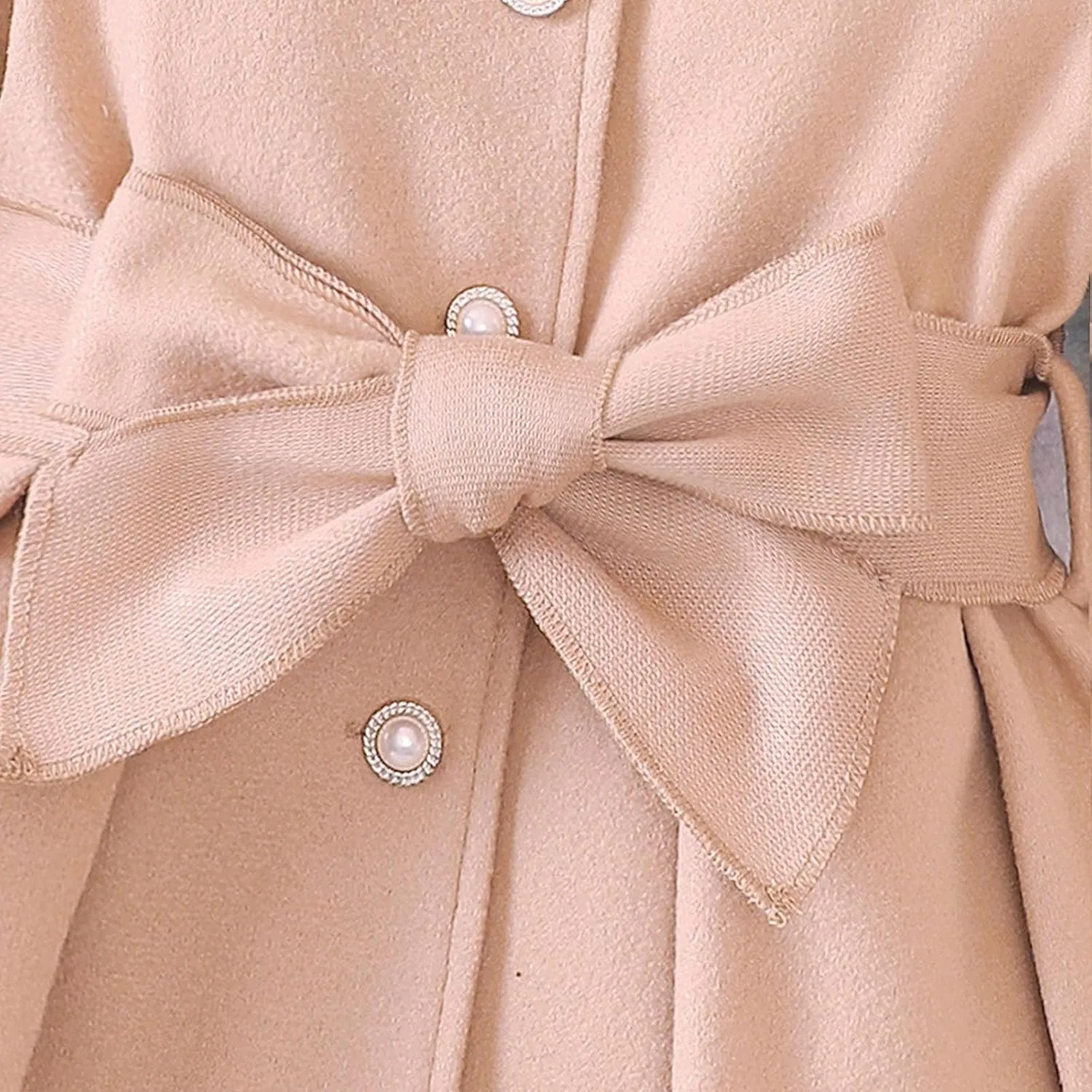 Baby Girls' and Toddler Dress Coat Kids Winter Warm Fleece Jackets Sweatshirt Trench Coat with Belt Children's