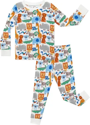Bamboo-derived Viscose Toddler Boys' Sleepwear Long Sleeve 2 Pieces Boys' Pajama Sets