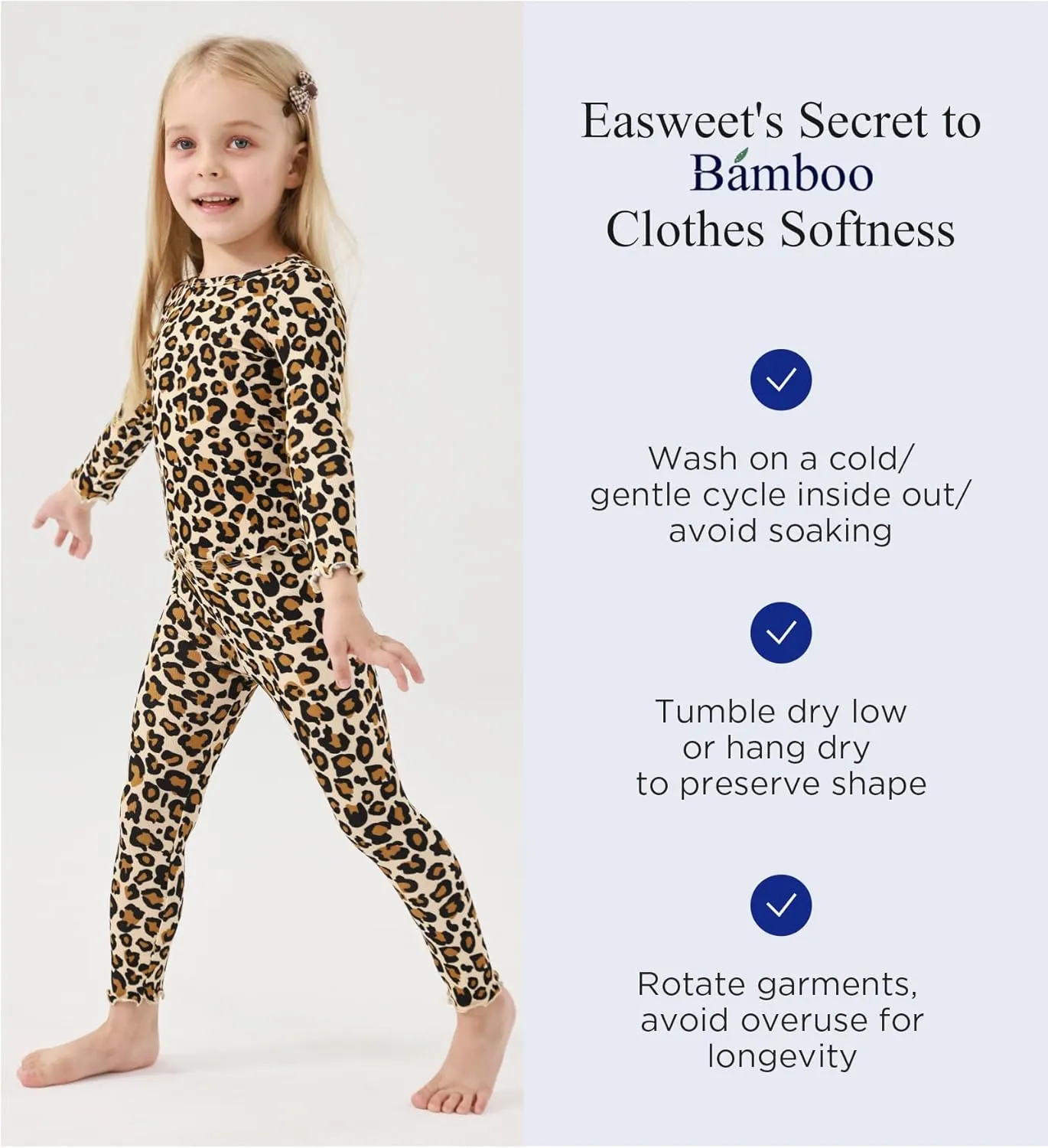 Bamboo Viscose Girls' Sleepwear Toddler Long Sleeve 2 Pieces Girls' Pajama Sets