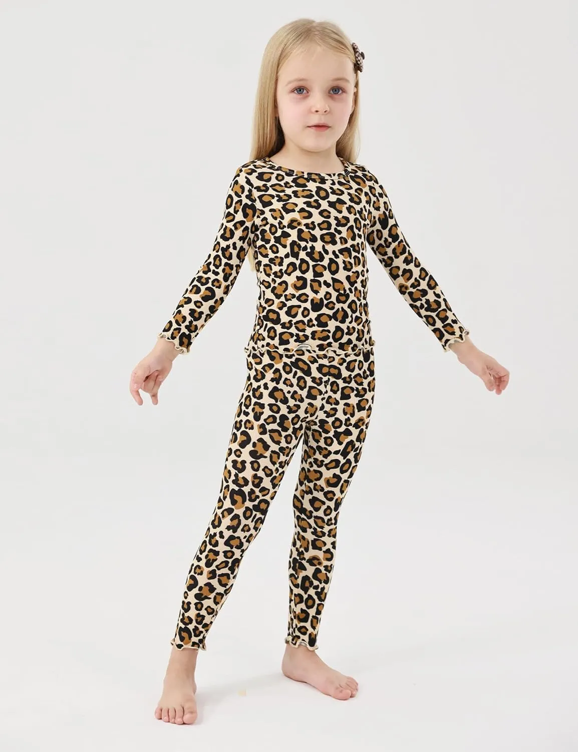 Bamboo Viscose Girls' Sleepwear Toddler Long Sleeve 2 Pieces Girls' Pajama Sets