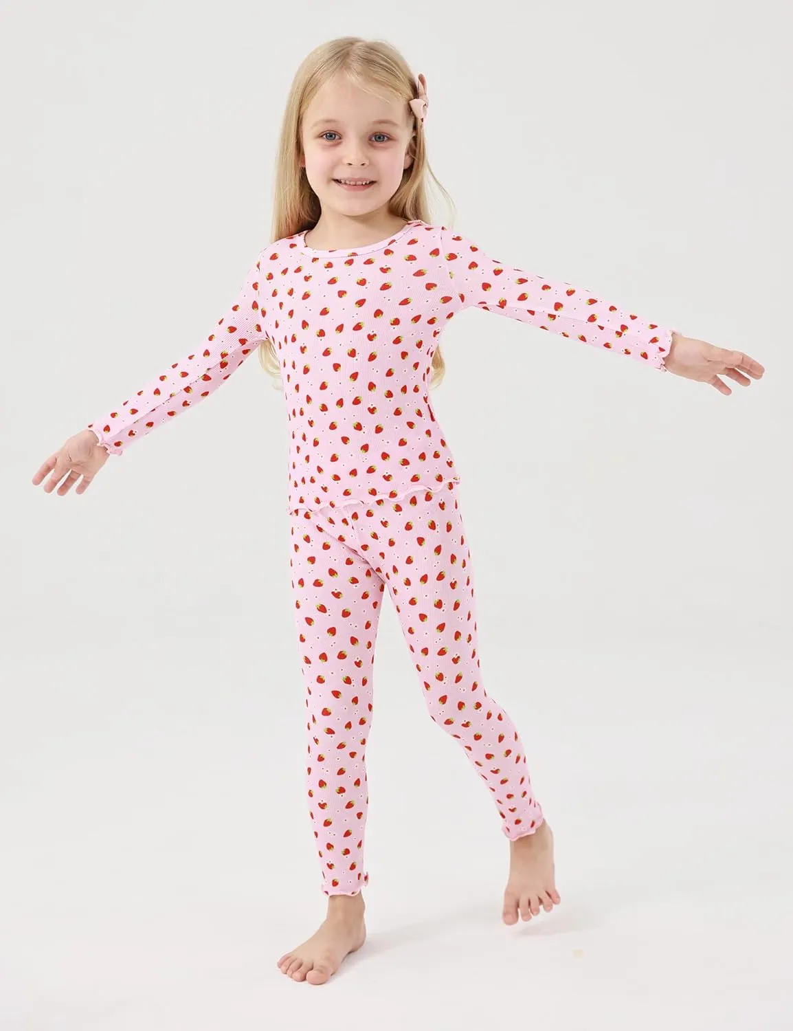 Bamboo Viscose Girls' Sleepwear Toddler Long Sleeve 2 Pieces Girls' Pajama Sets