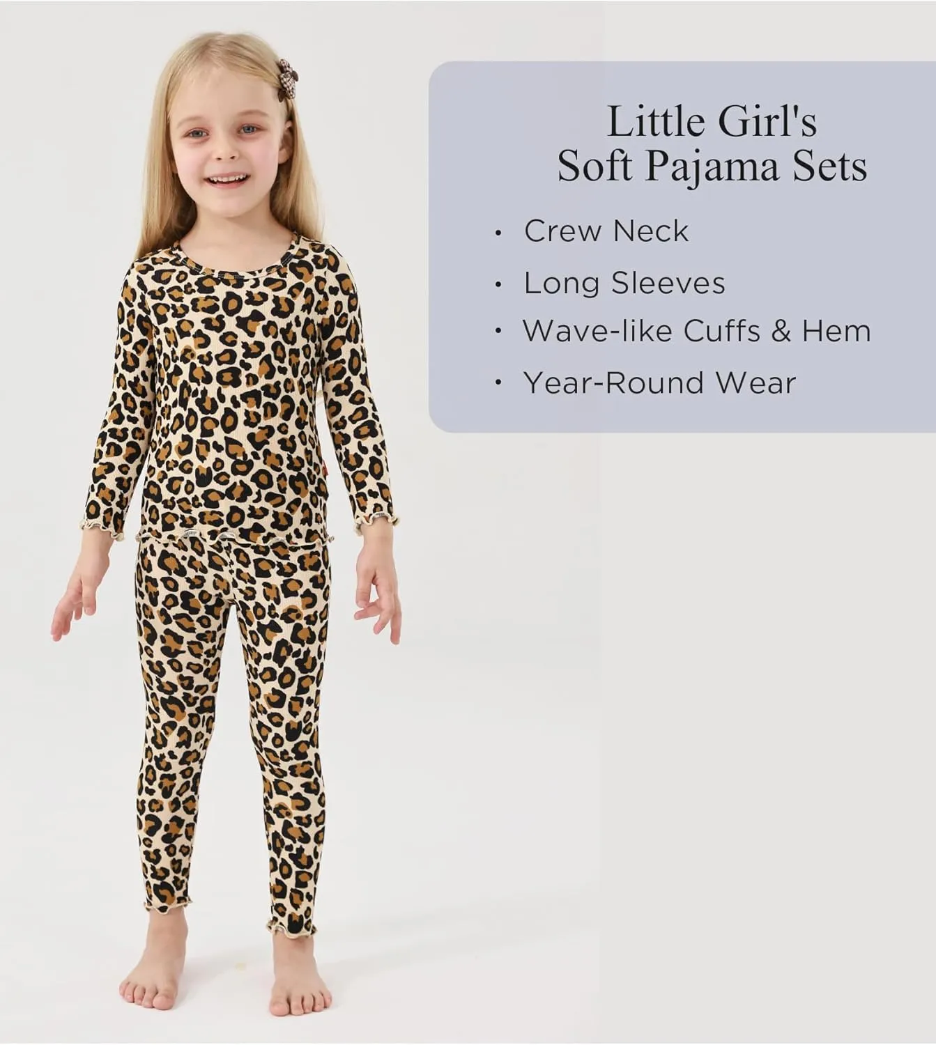 Bamboo Viscose Girls' Sleepwear Toddler Long Sleeve 2 Pieces Girls' Pajama Sets