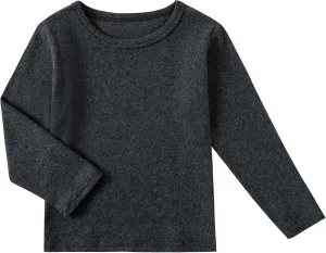 Boys Girls Long Sleeve T-Shirts Kids Soft Cotton Basic Layering Tee Tops Undershirts for 12M-14Yrs