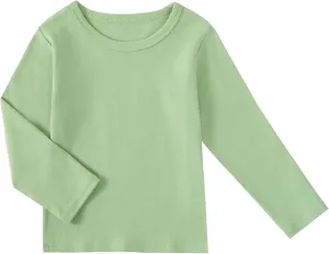 Boys Girls Long Sleeve T-Shirts Kids Soft Cotton Basic Layering Tee Tops Undershirts for 12M-14Yrs