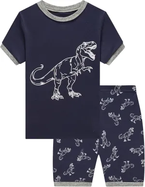 Boys Summer Pajamas Toddlers Boys Short Sleeve Sets Cotton Pjs