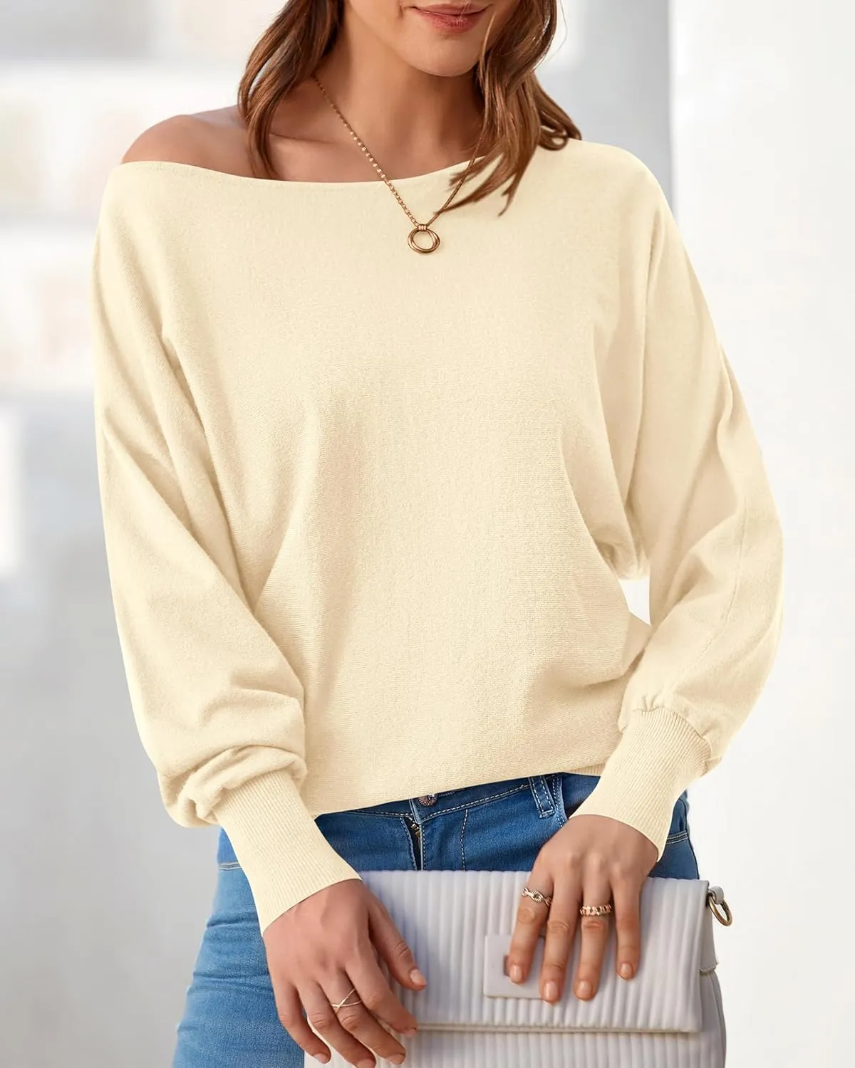 BTFBM Womens Trendy Off Shoulder Sweater 2024 Fall Long Sleeve Casual Loose Tunics Asymmetrical Pullover Going Out Tops