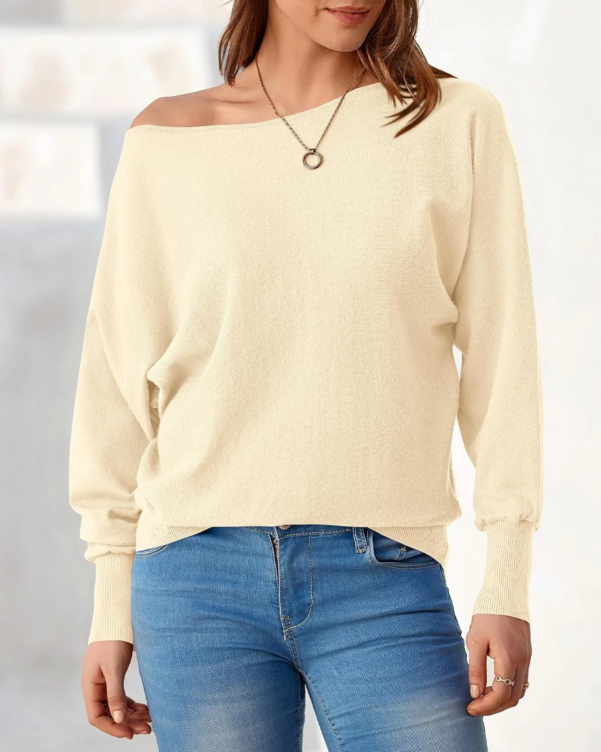 BTFBM Womens Trendy Off Shoulder Sweater 2024 Fall Long Sleeve Casual Loose Tunics Asymmetrical Pullover Going Out Tops