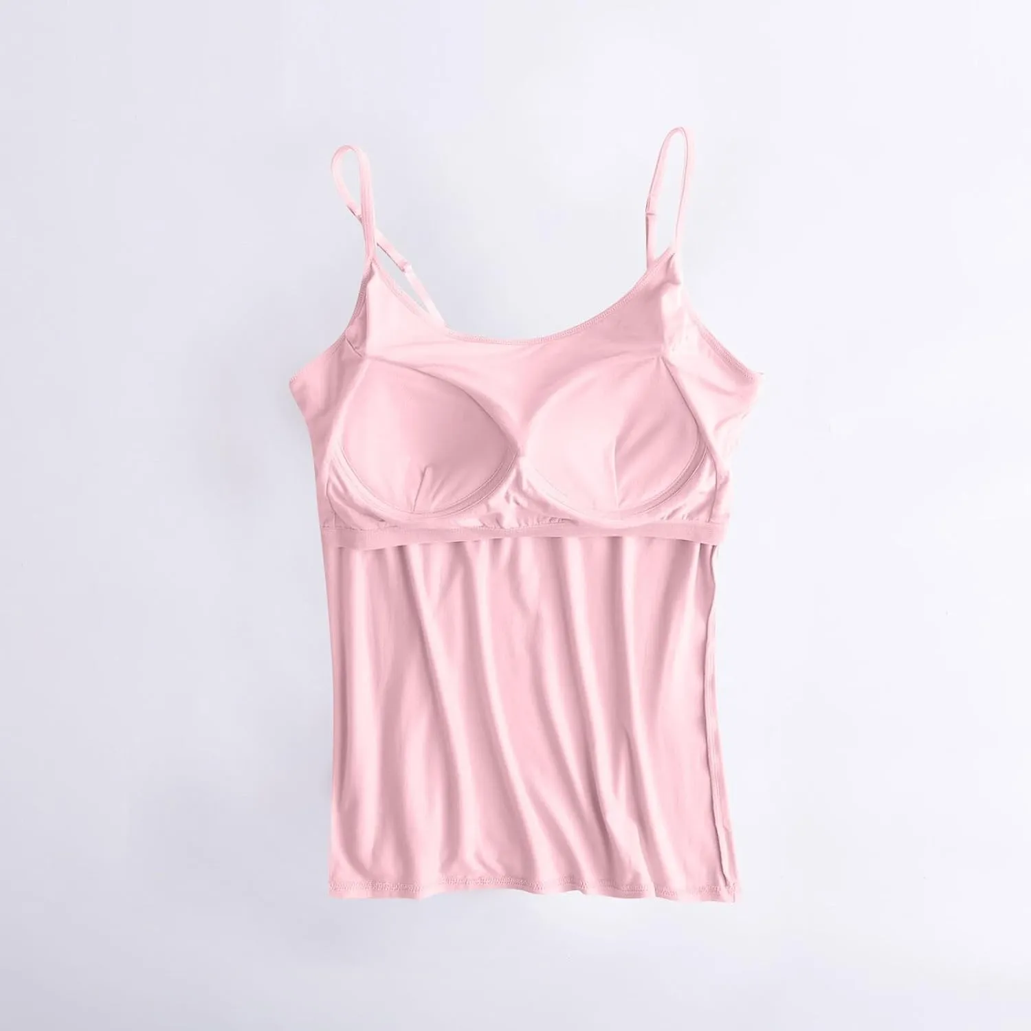 Built in Bra Tank Tops for Women Camisole Tops with Chest Pads Underwear One Thin Straps Sports Bottoming Shirt