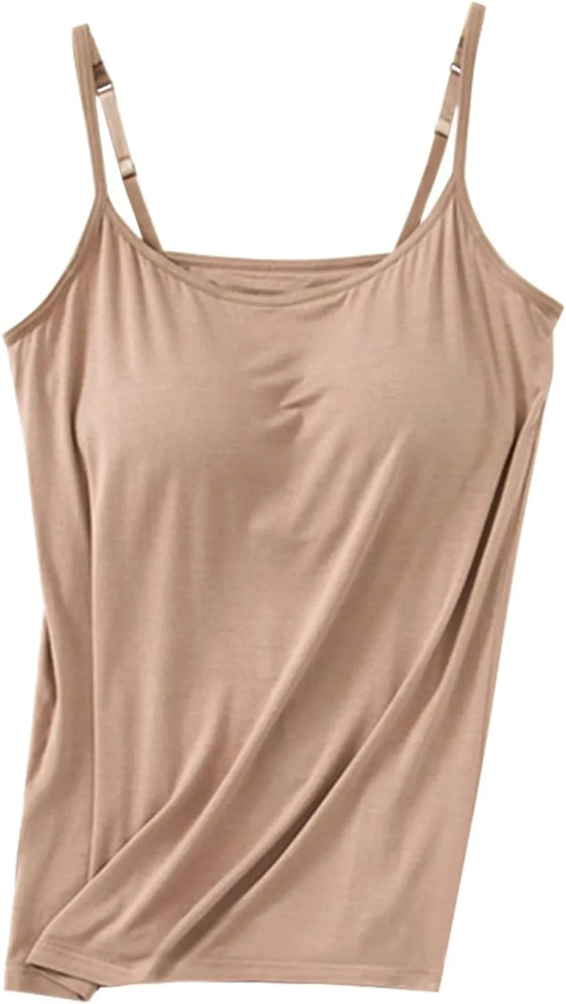 Built in Bra Tshirts for Womens Padded Active Tops Sleeveless Blouses Fall Soft Pajama Casual Shirts for Workout