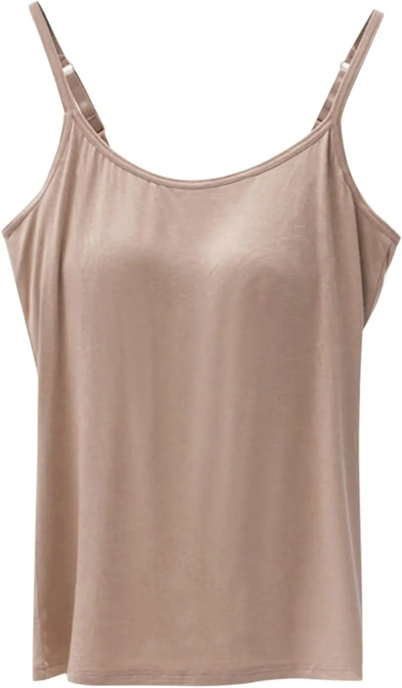 Built in Bra Tshirts for Womens Padded Active Tops Sleeveless Blouses Fall Soft Pajama Casual Shirts for Workout