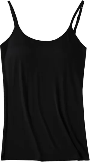 Camisole Tops for Women Built in Bra Spaghetti Strap Shelf Bra Tank Tops Sports Yoga Plus Size Underwear Camisoles