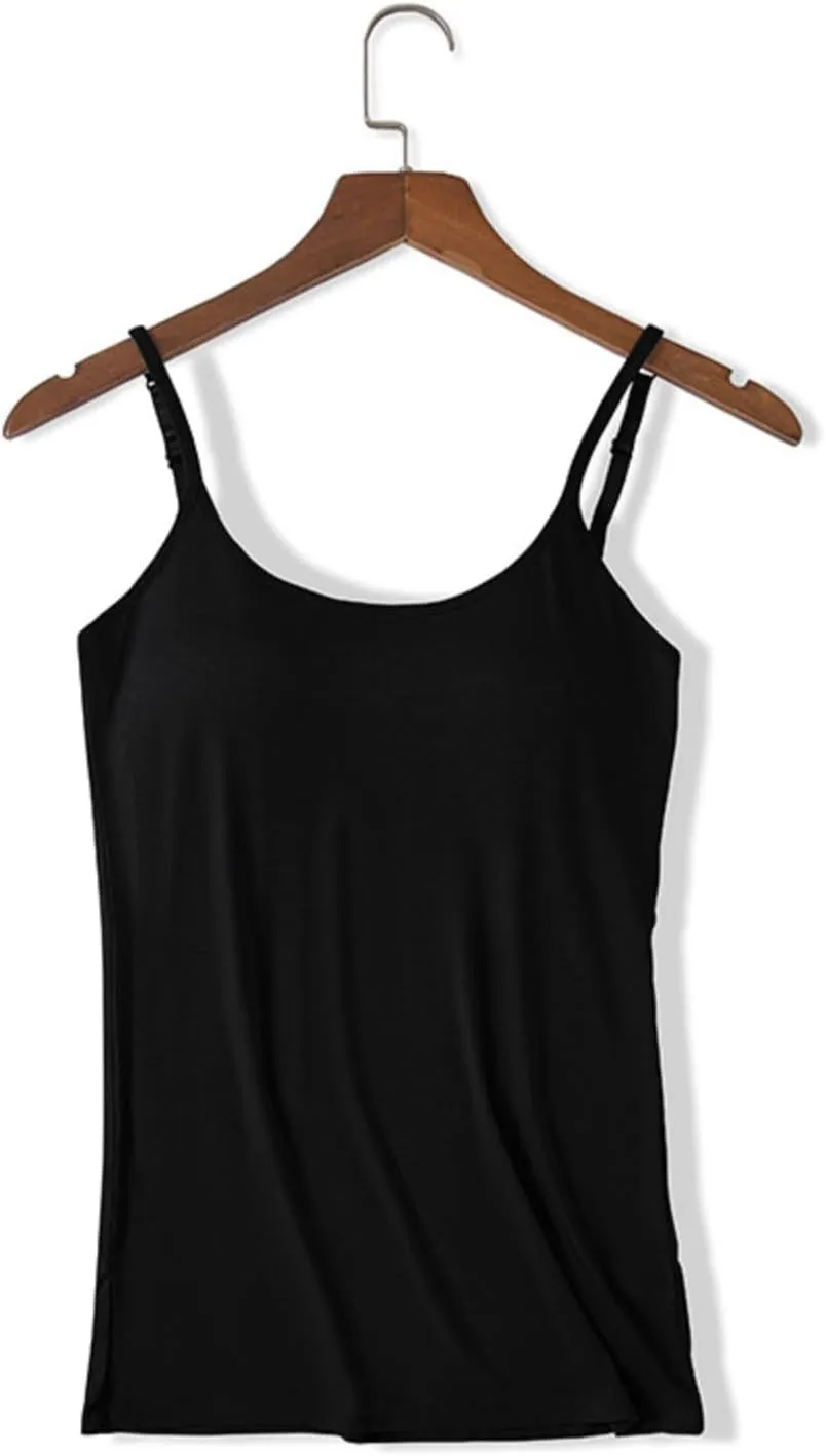 Camisole Tops for Women Built in Bra Spaghetti Strap Shelf Bra Tank Tops Sports Yoga Plus Size Underwear Camisoles