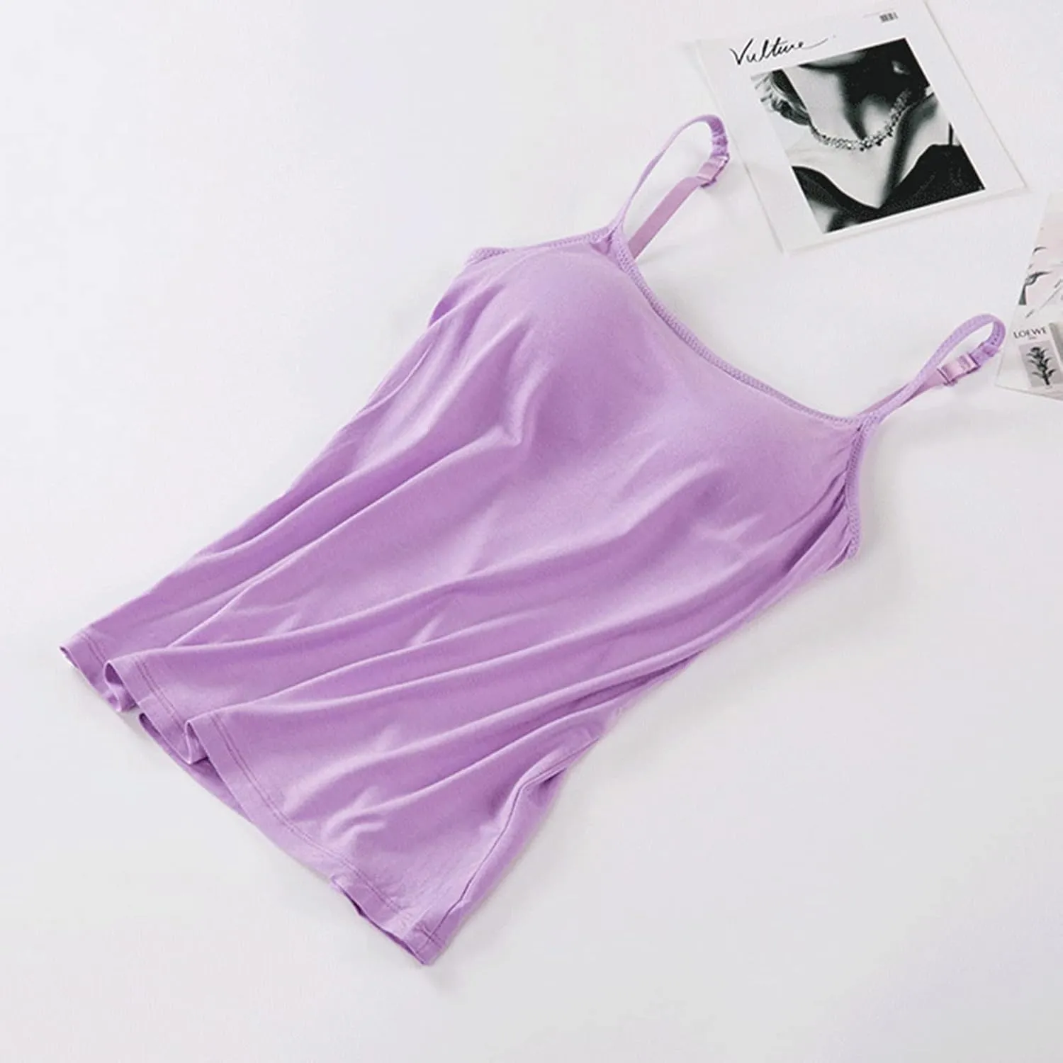 Camisole Tops for Women Built in Bra Spaghetti Strap Shelf Bra Tank Tops Sports Yoga Plus Size Underwear Camisoles