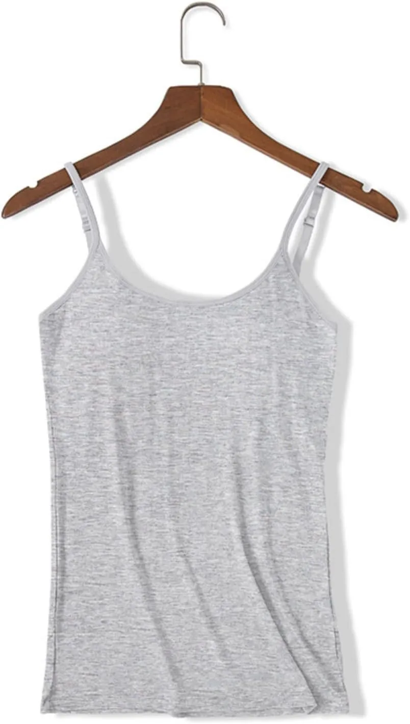 Camisole Tops for Women Built in Bra Spaghetti Strap Shelf Bra Tank Tops Sports Yoga Plus Size Underwear Camisoles