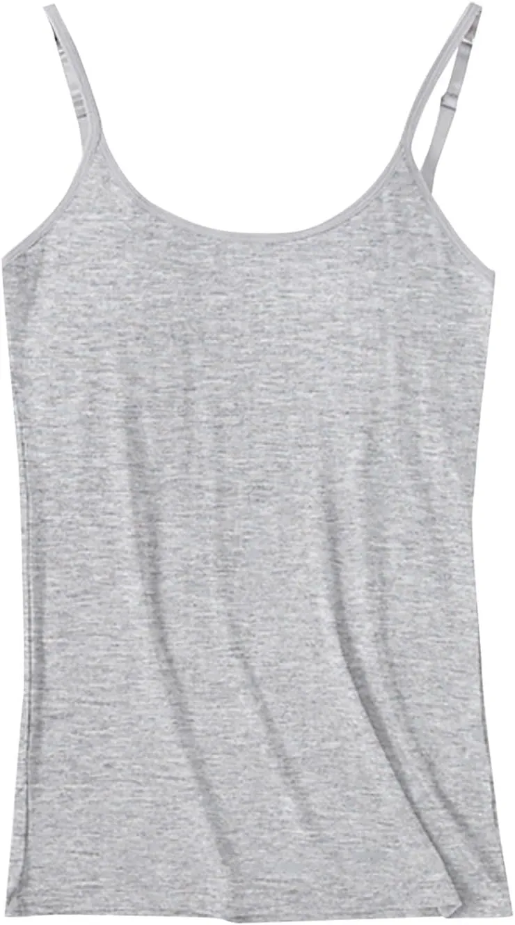 Camisole Tops for Women Built in Bra Spaghetti Strap Shelf Bra Tank Tops Sports Yoga Plus Size Underwear Camisoles