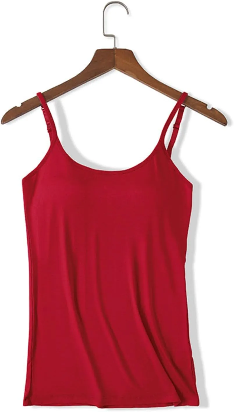 Camisole Tops for Women Built in Bra Spaghetti Strap Shelf Bra Tank Tops Sports Yoga Plus Size Underwear Camisoles