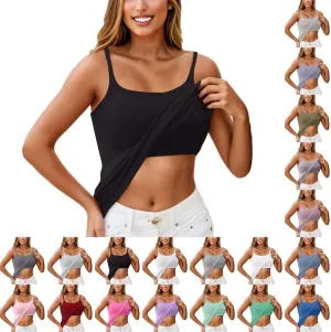 Camisole Tops for Women Built in Bra Spaghetti Strap Workout Yoga Shirts Basic Padded Tank Tops 2025 Summer Clothes