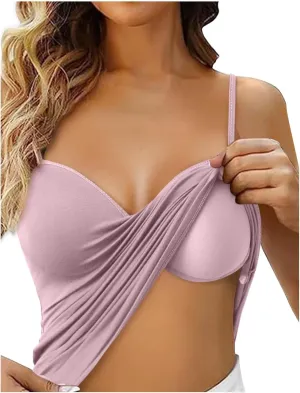 Camisole Tops for Women Cotton Racerback Breathable Tank Top Wtih Shelf Bra Workout Yoga Shirt