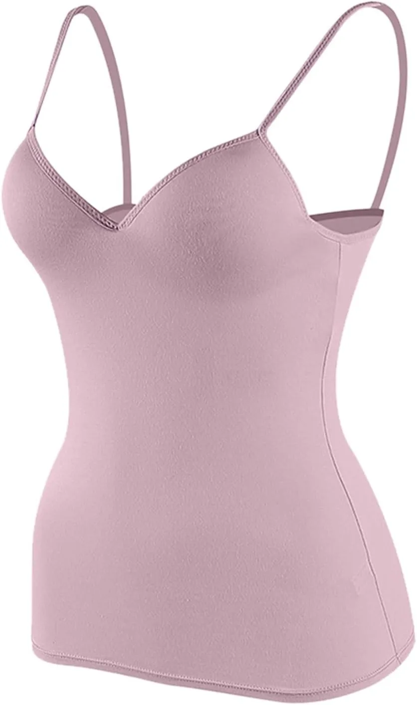Camisole Tops for Women Cotton Racerback Breathable Tank Top Wtih Shelf Bra Workout Yoga Shirt
