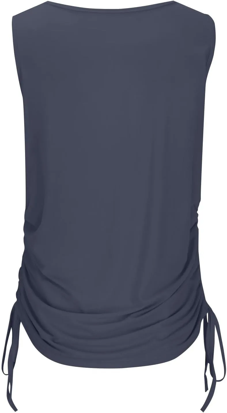 Compression Tanks for Women Deep V Neck Sleeveless Tummy Control Soft Shirts Fashion Smocked Summer Tops Clothes