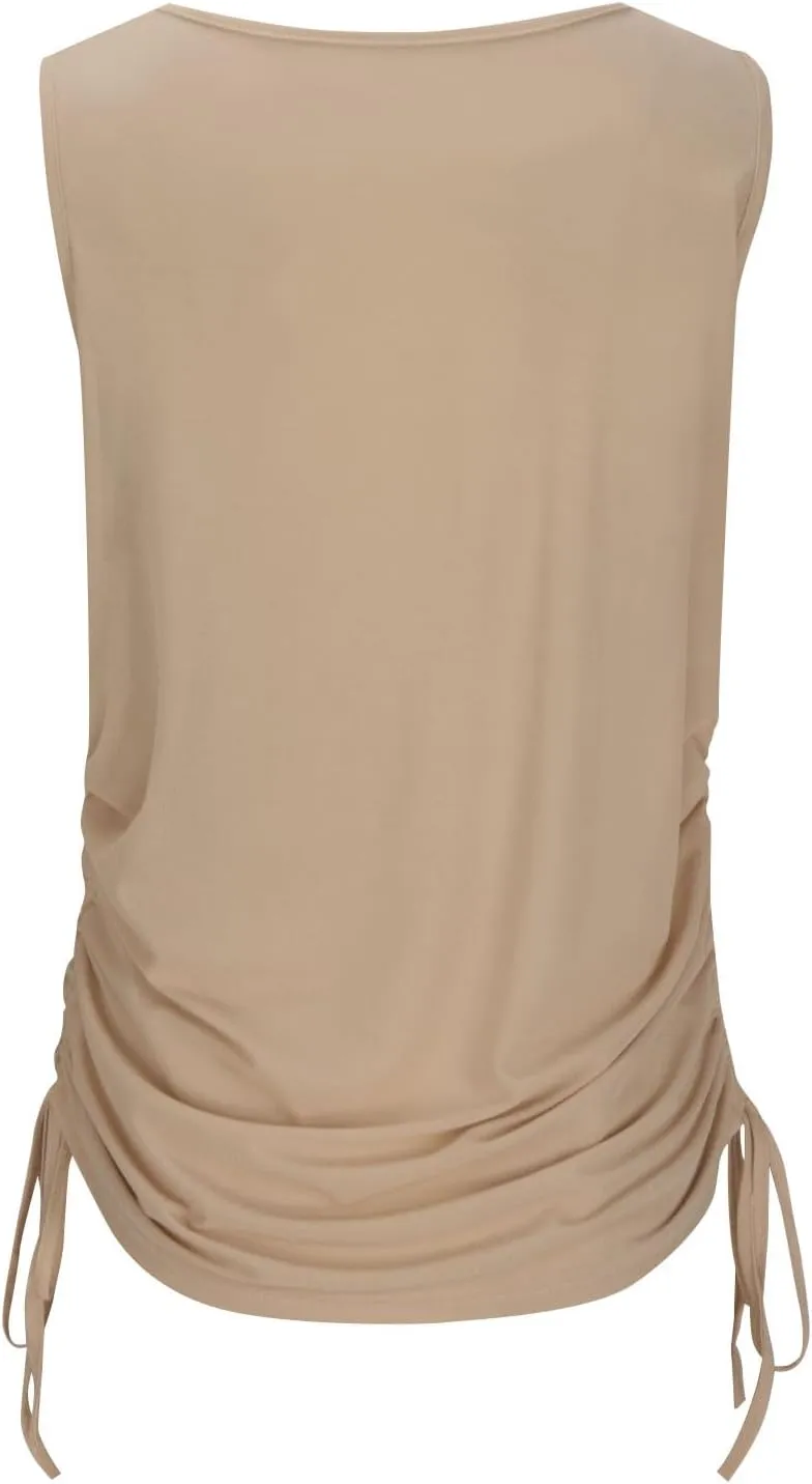 Compression Tanks for Women Deep V Neck Sleeveless Tummy Control Soft Shirts Fashion Smocked Summer Tops Clothes
