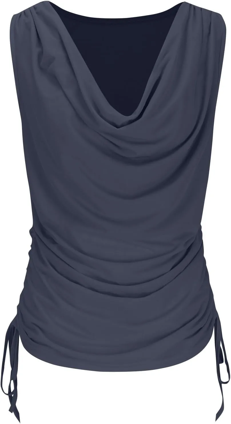 Compression Tanks for Women Deep V Neck Sleeveless Tummy Control Soft Shirts Fashion Smocked Summer Tops Clothes