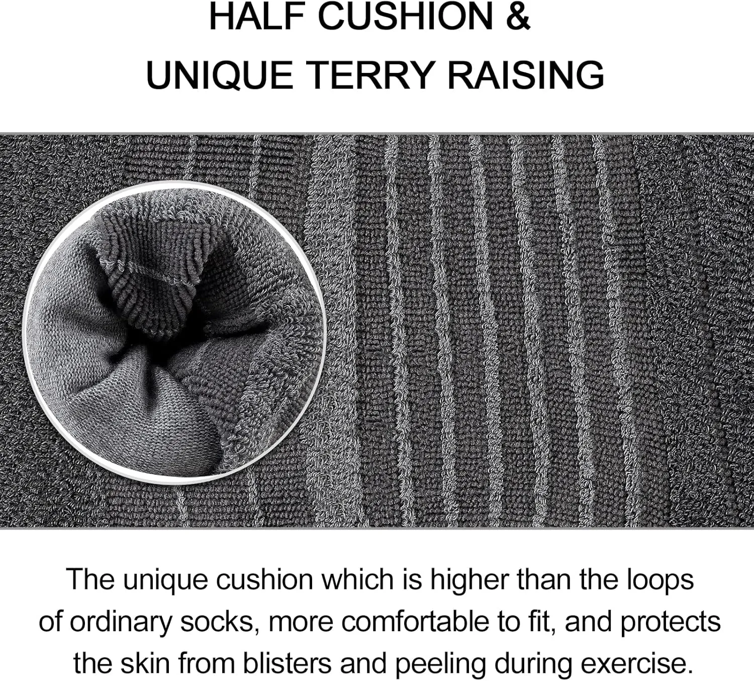 COOVAN Mens Crew Socks Moisture Wicking Thick Cushion Athletic Work Socks for men 5 Pairs