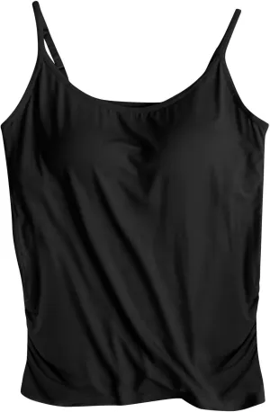 Cotton Camisole Tops for Women Built in Bra Plus Size Spaghetti Strap Tank Tops with Built in Bras Padded Camisoles