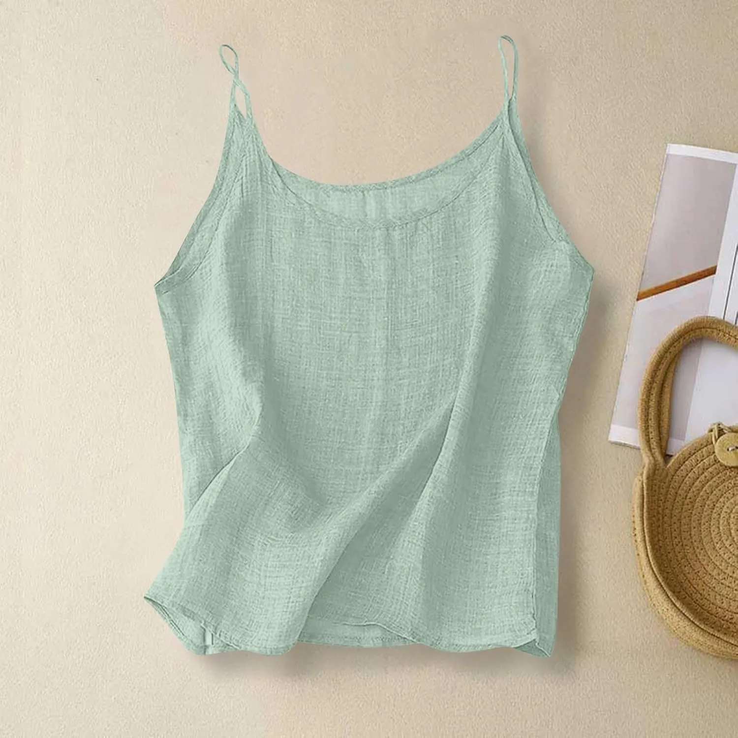 Cotton Linen Tank Tops for Women Loose Fit Sleeveless Tee Shirts Summer 2025 Casual Flowy Blouses Tunic Tops