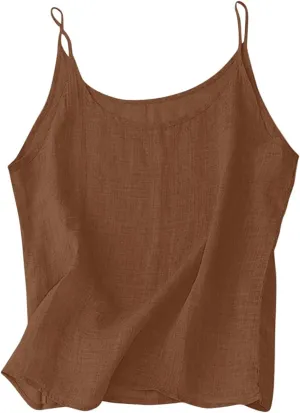 Cotton Linen Tank Tops for Women Loose Fit Sleeveless Tee Shirts Summer 2025 Casual Flowy Blouses Tunic Tops