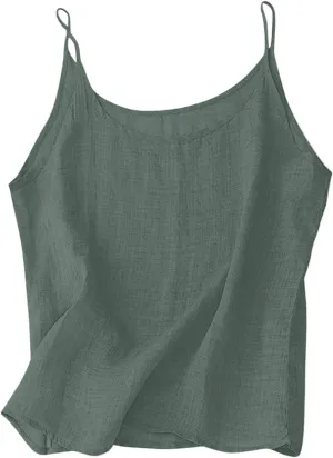 Cotton Linen Tank Tops for Women Loose Fit Sleeveless Tee Shirts Summer 2025 Casual Flowy Blouses Tunic Tops