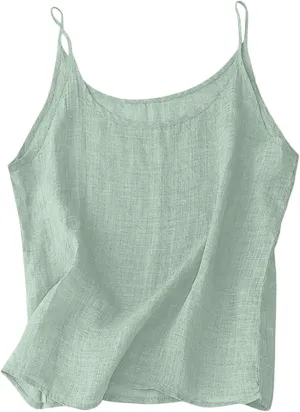 Cotton Linen Tank Tops for Women Loose Fit Sleeveless Tee Shirts Summer 2025 Casual Flowy Blouses Tunic Tops