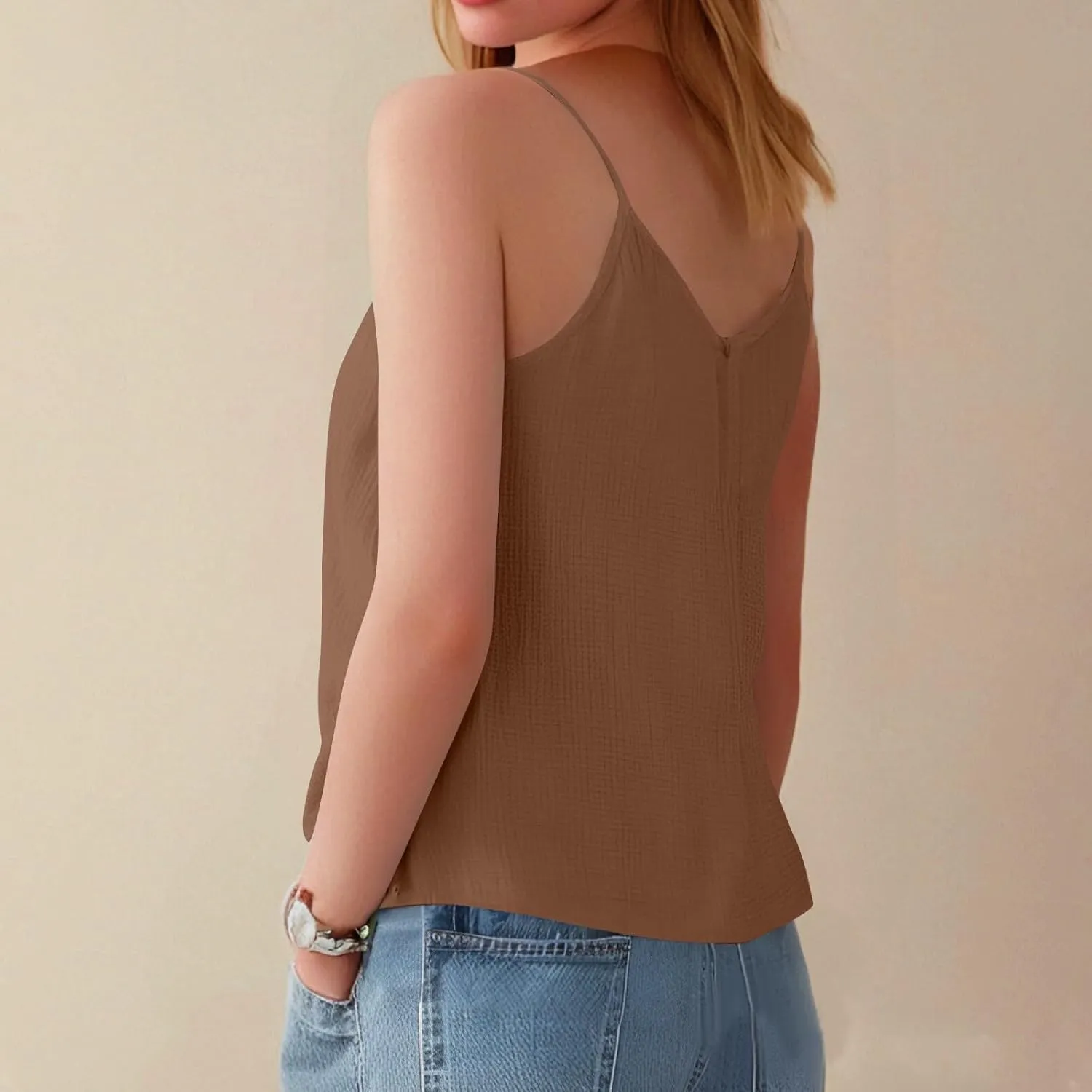 Cotton Linen Tank Tops for Women Loose Fit Sleeveless Tee Shirts Summer 2025 Casual Flowy Blouses Tunic Tops