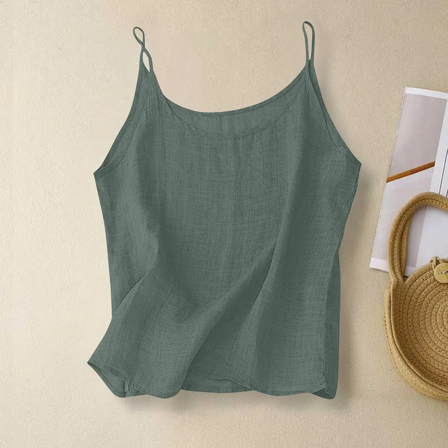 Cotton Linen Tank Tops for Women Loose Fit Sleeveless Tee Shirts Summer 2025 Casual Flowy Blouses Tunic Tops