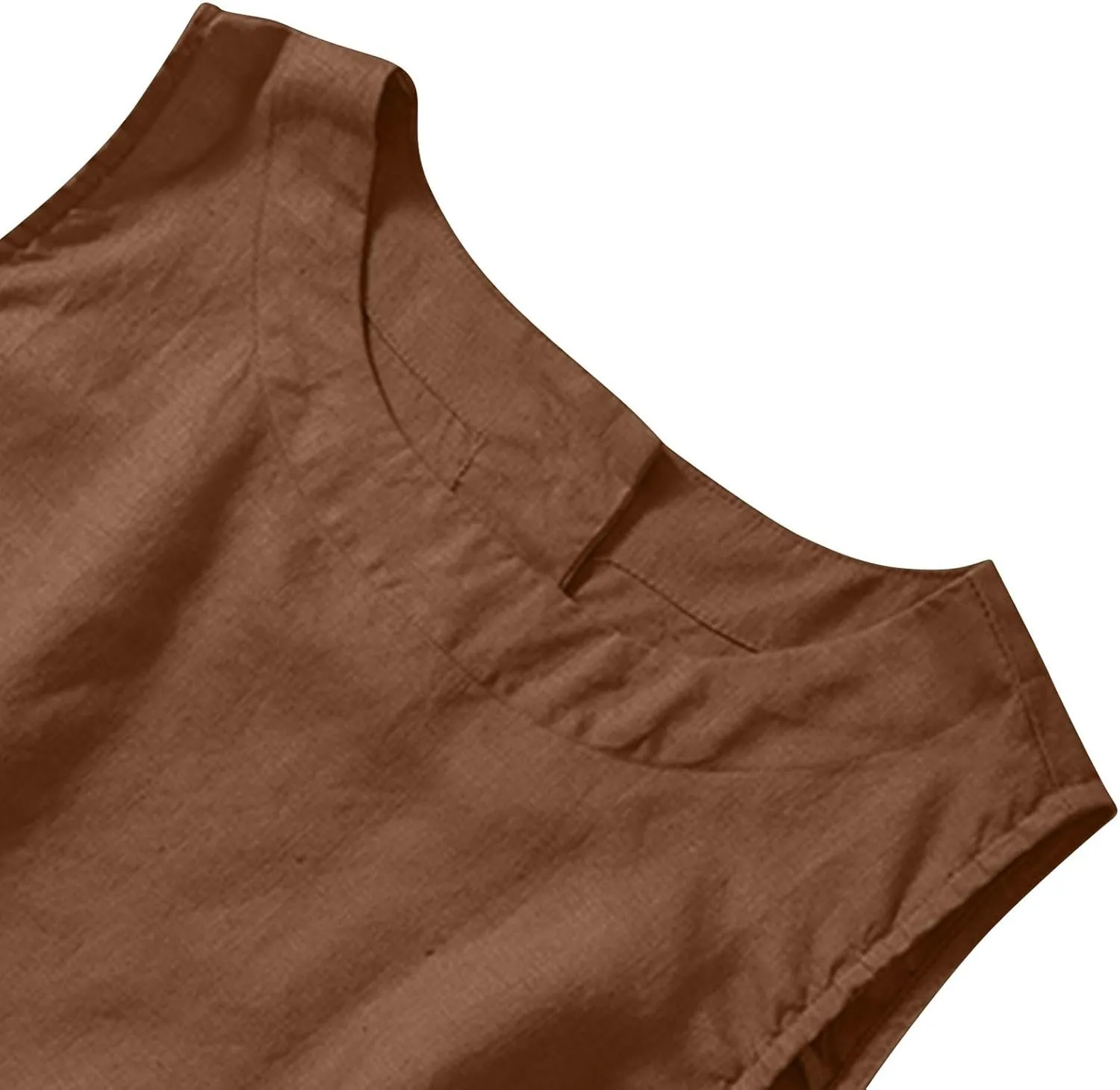 Cotton Linen Tank Tops for Women Summer Vacation Lounge Tops Loose Fit Sleeveless Scoop Neck Shirts Beach Tees Vests