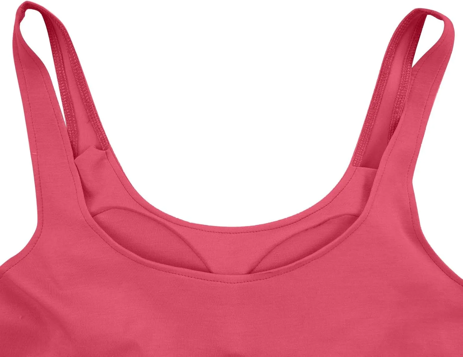 Cotton Tank Top with Built in Bra for Women, Seamless Muscle Athletic Yoga Tops Workout Shelf Bra Camisole Cami