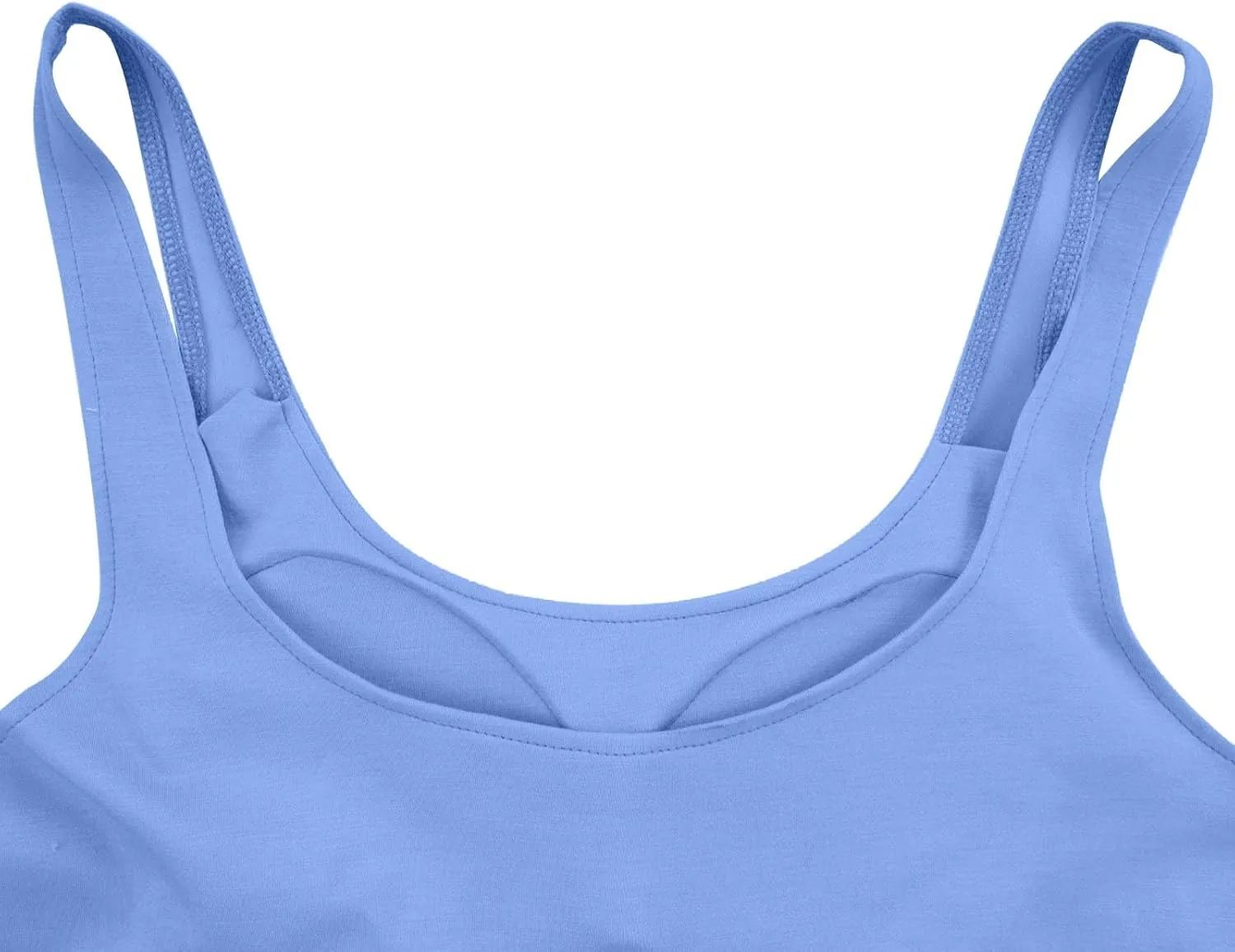 Cotton Tank Top with Built in Bra for Women, Seamless Muscle Athletic Yoga Tops Workout Shelf Bra Camisole Cami