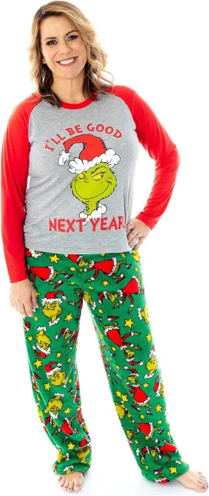Dr. Seuss GRINCH Who Stole Christmas Matching Family Pajama Sets For Men, Women, Kids, Toddlers