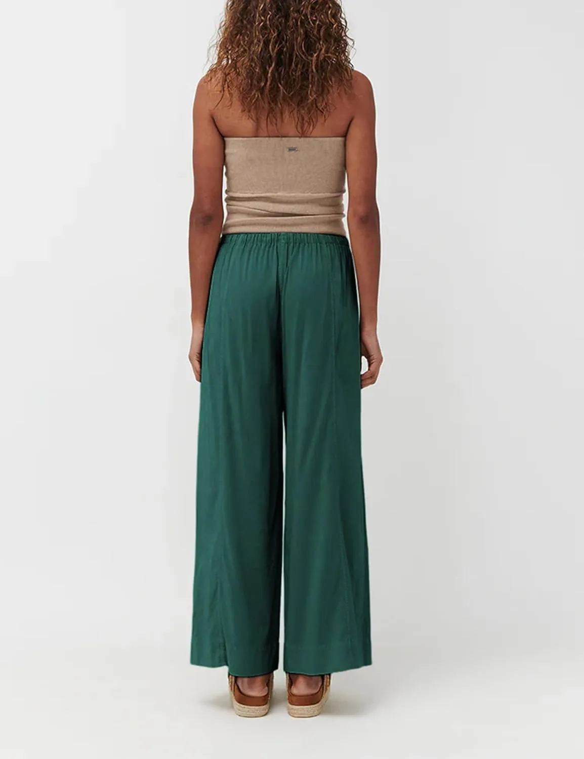 Faleave Women's Linen Palazzo Pants Summer Wide Leg High Waist Casual Lounge Pant Trousers with Pocket