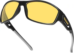 FIMILU Night Vision Glasses for Women Men, Sport Polarized Night Driving Glasses Anti-Glare at Nighttime Yellow Lens 201909