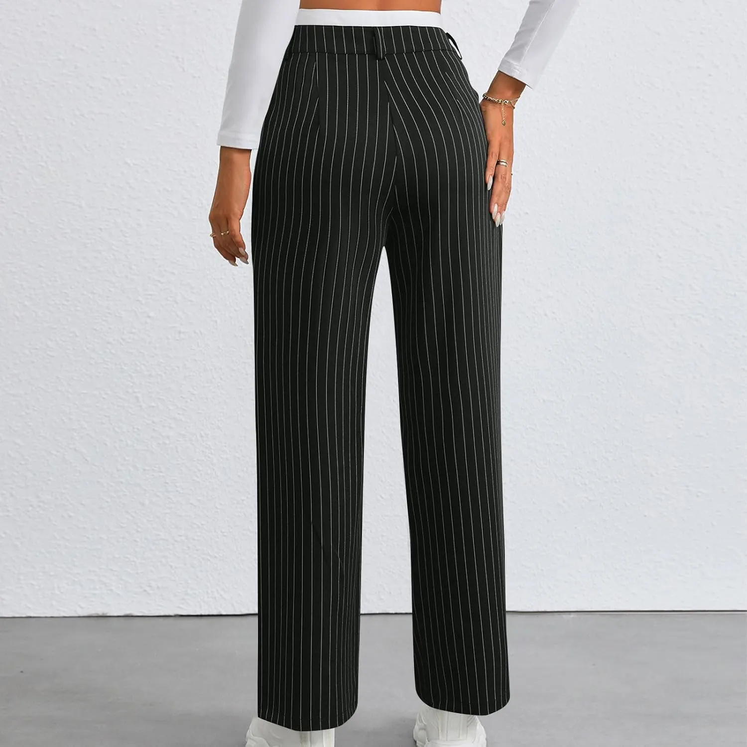 for Women Winter Fall Slim Tunic Work Elegant High Cut Basic Long Leg Pants Blazers Outfits Women 2025 Trendy